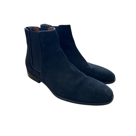 Aquatalia - Men's Prospero Weatherproof Suede Chelsea Boots in Black - Picture 1 of 7